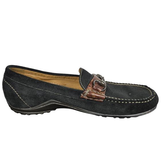 Martin Dingman Driving Loafers Mens 9.5M Black Suede Leather Bit Moc Toe Brazil main image 3